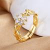 Lindon Classic Copper Alloy Zircon Ring Ladies Jewelry Wedding Promise Party Gift