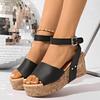 Fashion 2025 Summer Buckle Strap Women's Sandals Fashion Casual Rivet New Plus Size Open Toe Best Seller Comfortable Wedge Sandals
