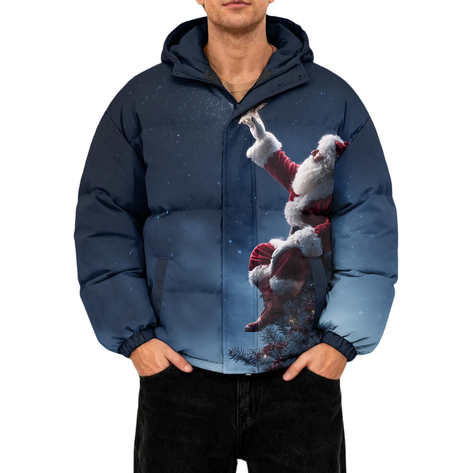 

Мужская повседневная пуховая куртка оверсайз с длинными рукавами и капюшоном S