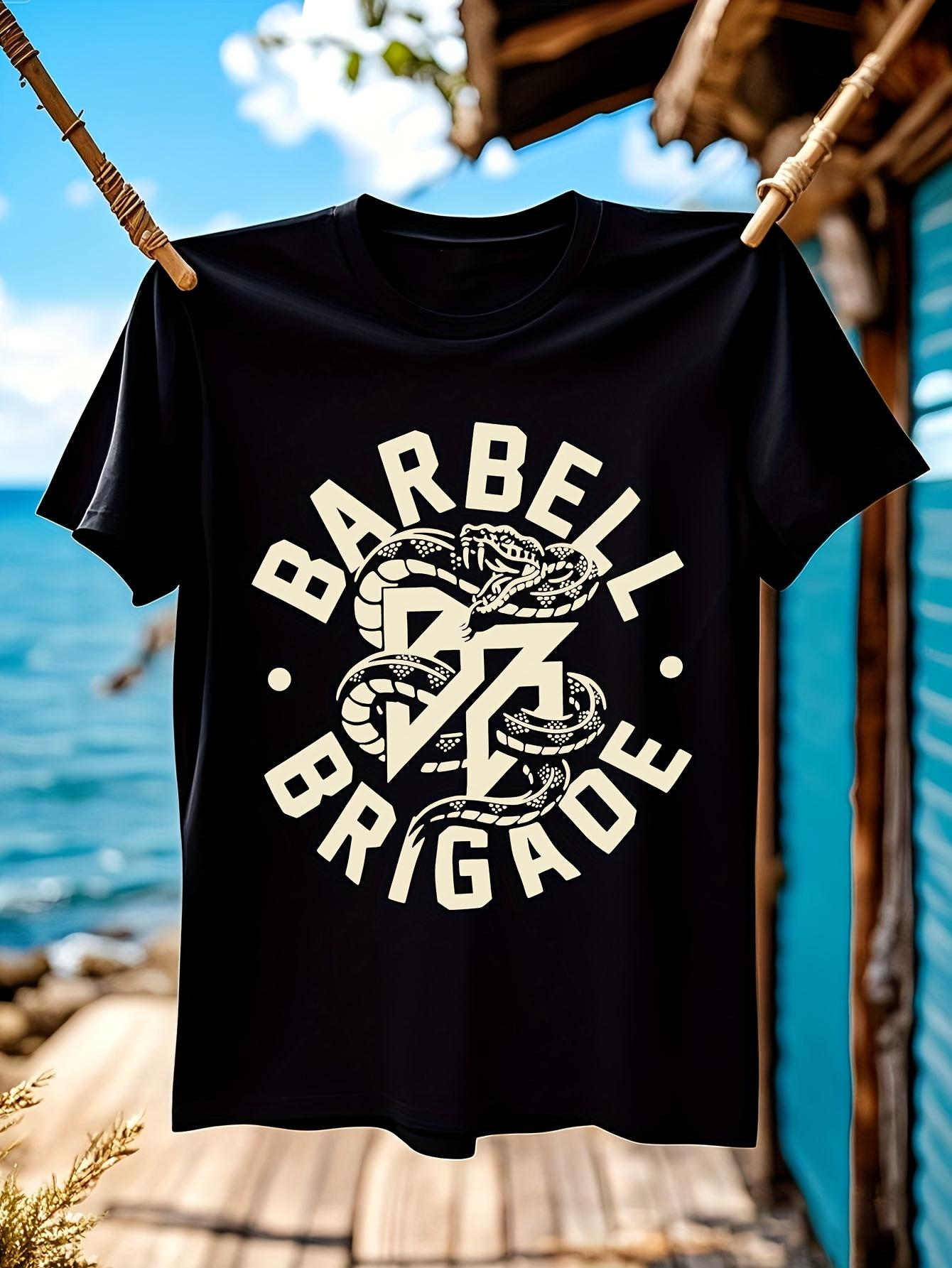 Heavyweight Gym T-shirt - Barbell Brigade Snake Print Workout Shirt S