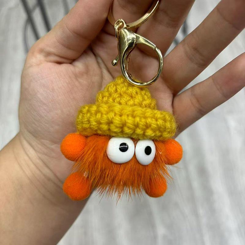 Mink Fur Soot Sprite Plush Keychain for Couples