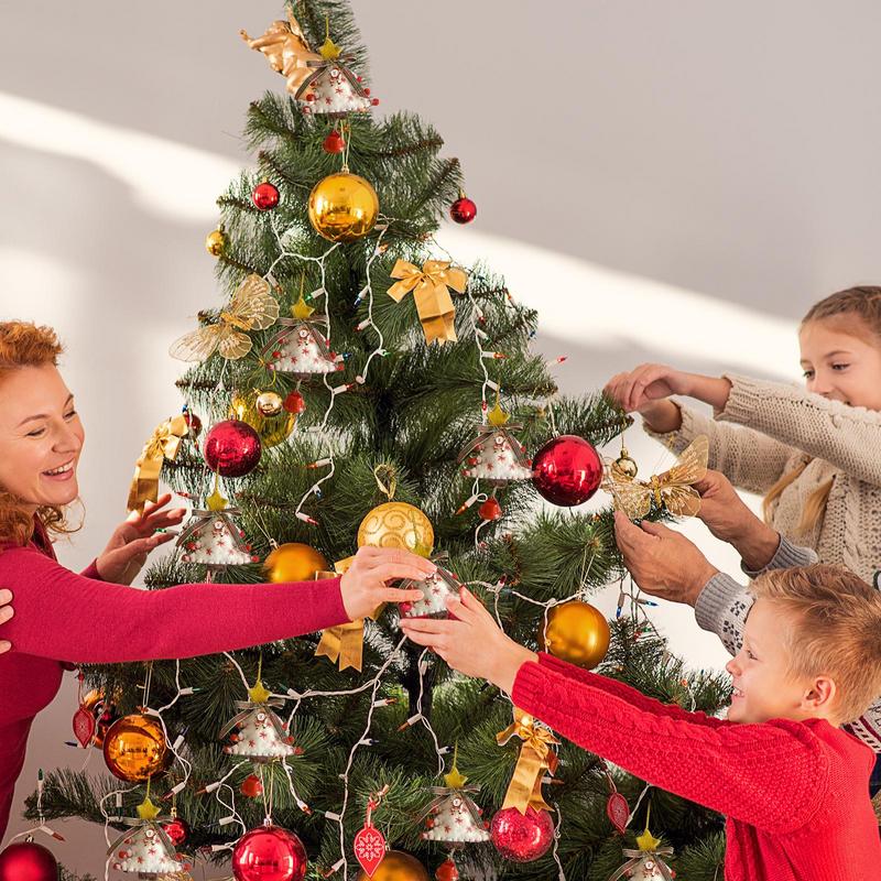 Christmas Tree Shaped Ornaments Winter Wool Felt Christmas Car Interior Decoration Front Door Holiday Wind Chimes For New Year