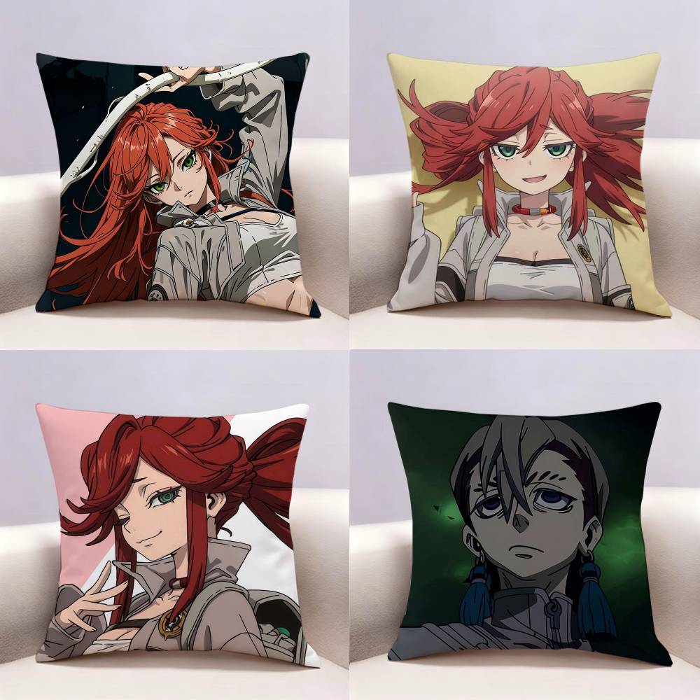 GGachiakuta Rudo Enjin Riori Zanka Doublesided print Pillow Case for Sofa Living Room Home office Decor Protective Cover