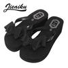 2024 Women's Korean Style Bow Flip Flops - High Wedge Heel, Thick Sole, Toe Post Thong for Summer Beach.