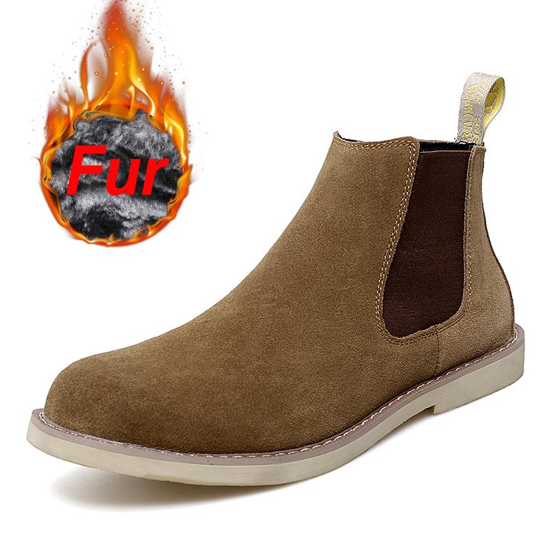 British Style Vintage Handmade Men Shoes High-grade Chelsea Boots Men's Genuine Suede Leather Designer Martin Boots Ankle Boots