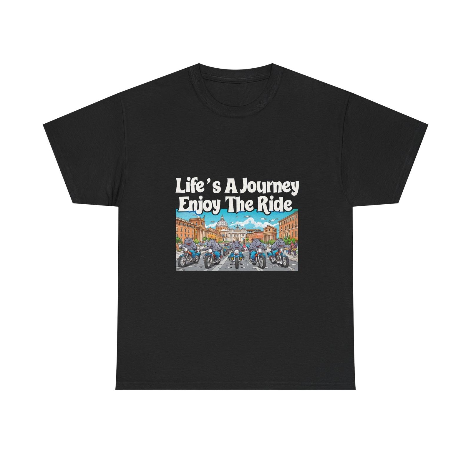 Adventure Tee  Life s A Journey, Enjoy The Ride  T-Shirt Rhinos on Motorcycles XL