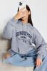 Women's Fashionable Stylish Sweatshirt Green Thick Inside Fleece City Printed Oversize Wide Fit Knitted Sweatshirt