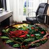 1pc Stained Glass Rose Chair Carpet for Office Non-Slip, Machine Washable Rug for Office - Holiday DecorMachine Made yy251029113