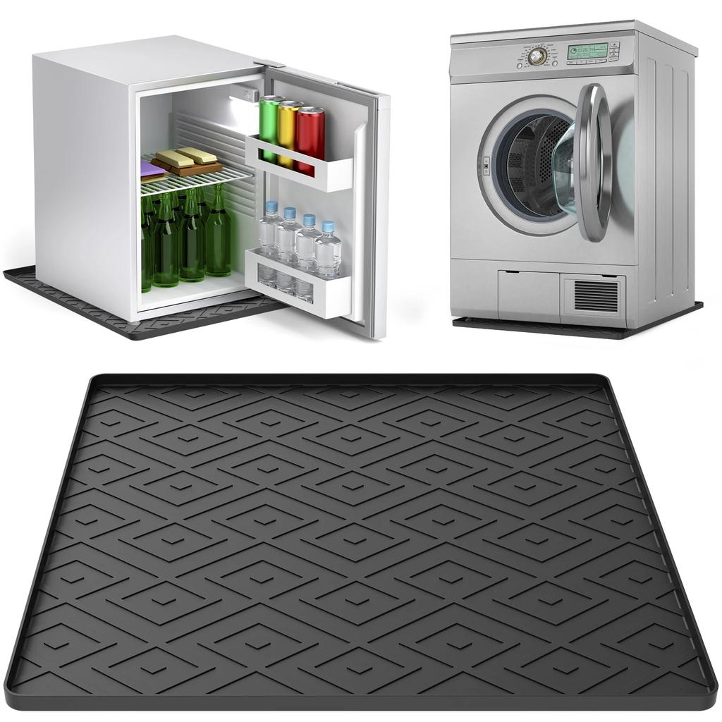 50x50CM Silikonová podložka do lednice Protiskluzová odkapávací mísa Zvýšené okraje Ochrana podlahy proti poškrábání Pro lednici Pračku