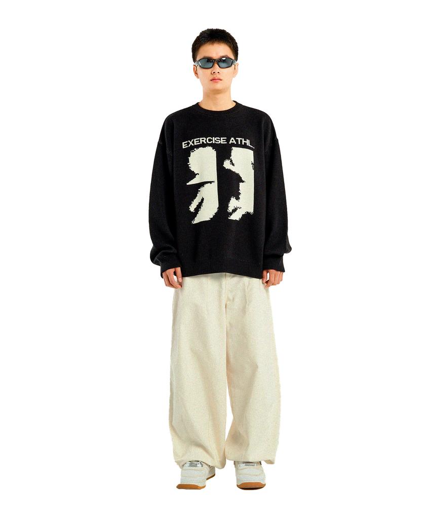 EXERCISE Runner Puzzle Piece Jacquard Knit_Black