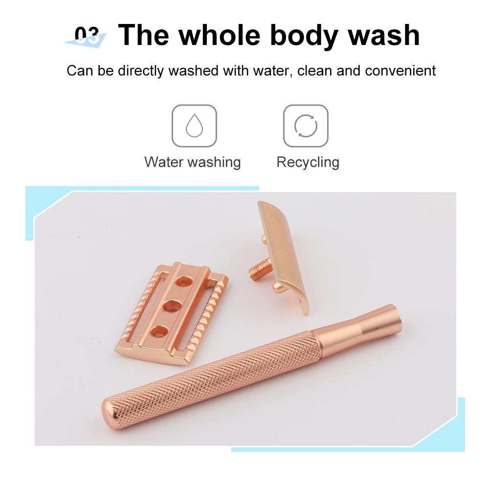 Classic Manual Shaver With 10 Shaving Blades Aluminum Double Edge Safety Razor for Men's Shaving and Women's Hair Removal Tool