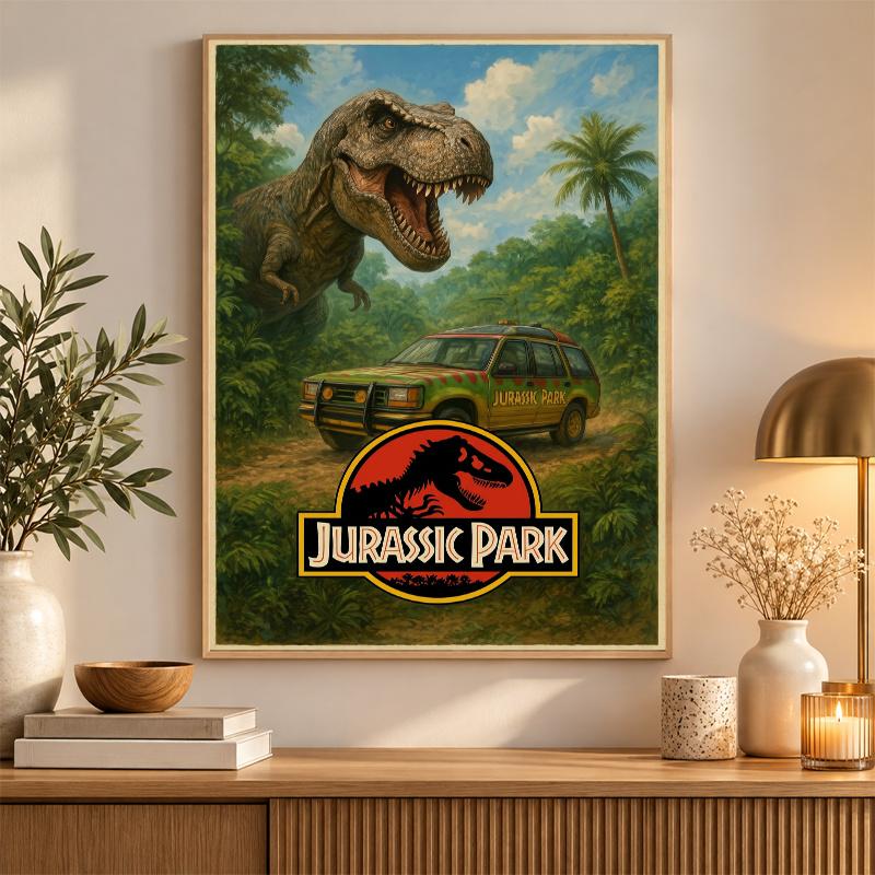 Jurassic Park Diamantmalerei Set 5D Vollbohrer DIY Diamantmosaik Wandkunst Heimdekoration