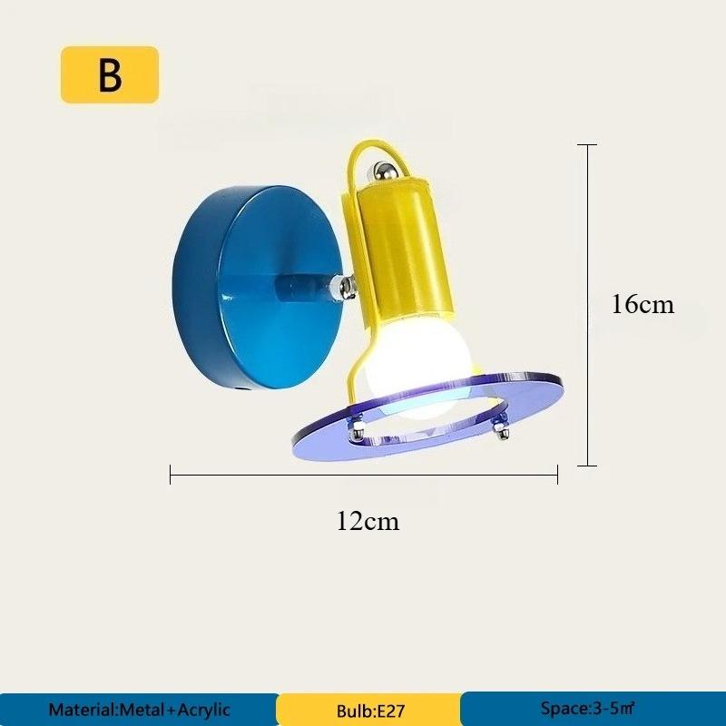 New LED Acrylic Wrought Iron Wall Lamp Bedroom Bedside Lamp Living Room Study Decorative Atmosphere Lighting