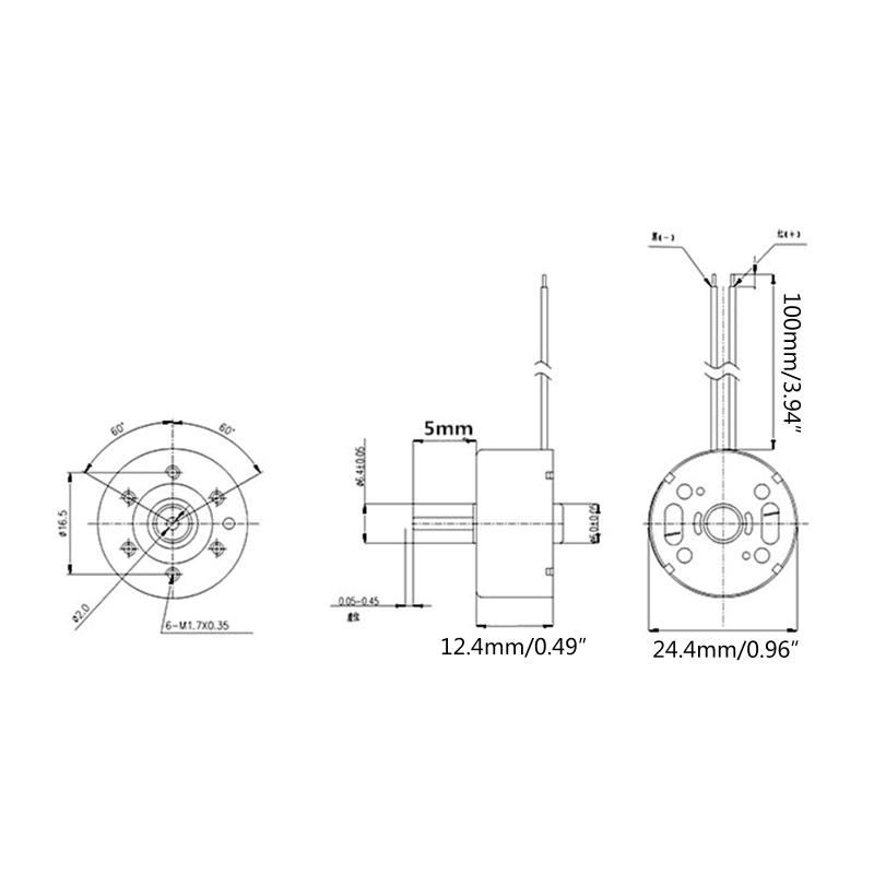 RF300 Round Mini Electric Motor Super Quiet Motor DC1.5V 3V 4.5V 5V 6V Fast Speed Motor 2mm Shaft for Solar Panel