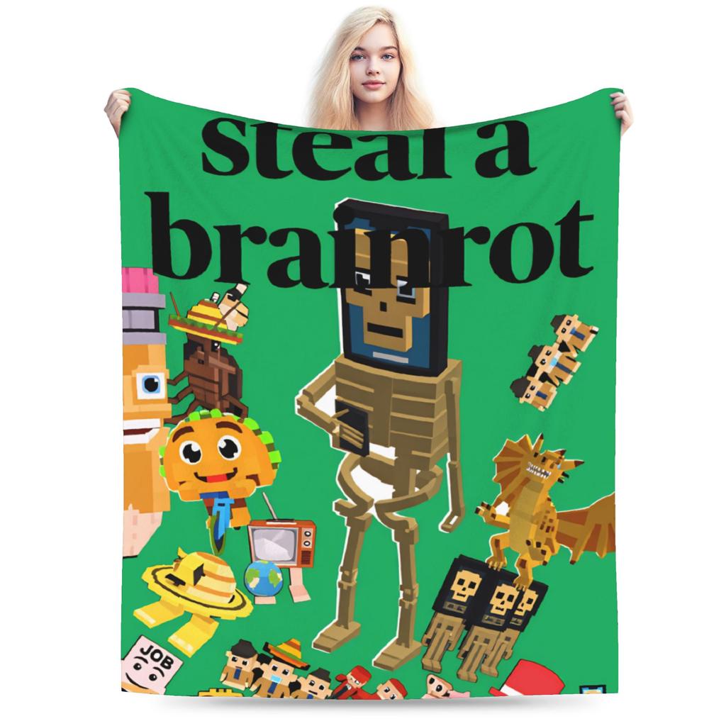 Kids Meme 67 Six Seven 6 7 Italian Brainrot Super Soft Blankets  Kids Plush Throw Blanket Print Flannel Bedspread Sofa Bed Cover