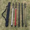 Tent Tarp Aluminum Set of Extendable Up To 4 Level Height New Telescopic Sliding Includes Lightning Protection Storage Bag Included Black Set of Pole,