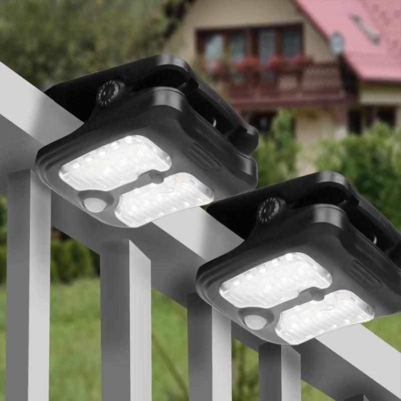 30 LED Solar Garden Outdoor Lights Clip Light Waterproof Motion Sensor Camping Lamp Rechargeable for Landscape Outdoor Wall Deco