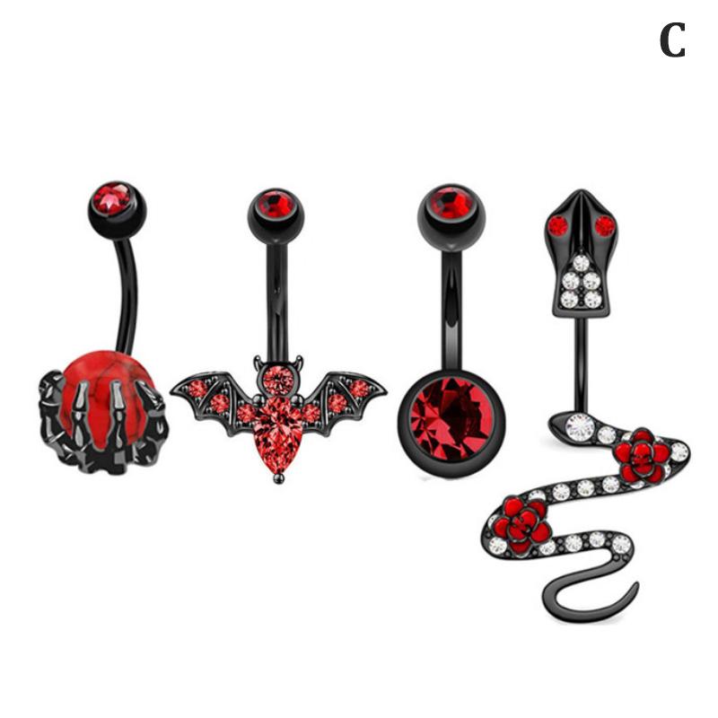 4Pcs Combination Set Belly Button Piercing Simple Piercing Jewelry Navel Ring
