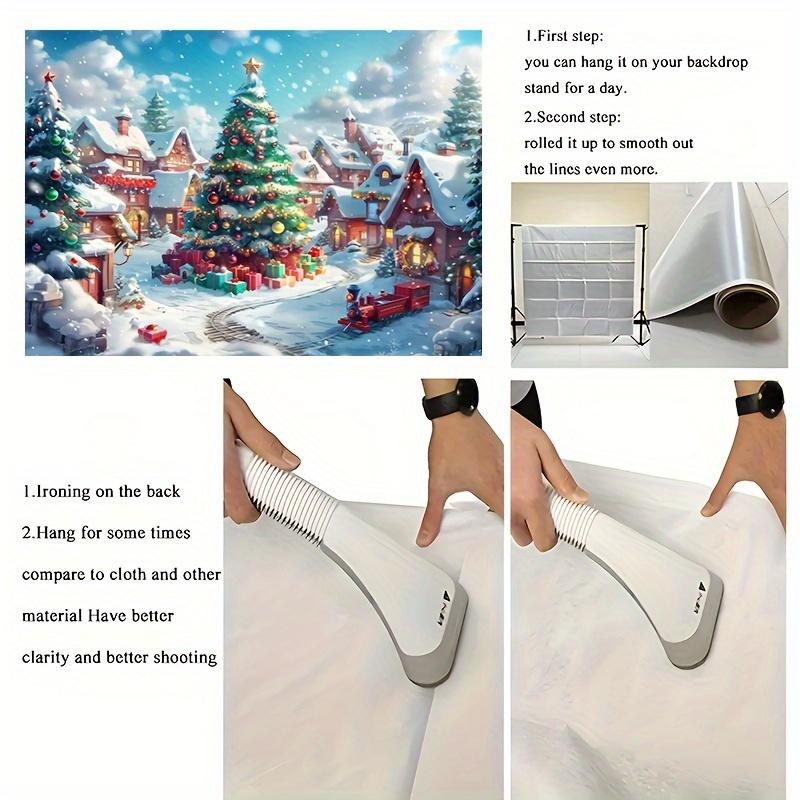 Winter Wonderland Christmas Tree Scene Background Festival Indoor and Outdoor Retro Snow Village Christmas Decoration