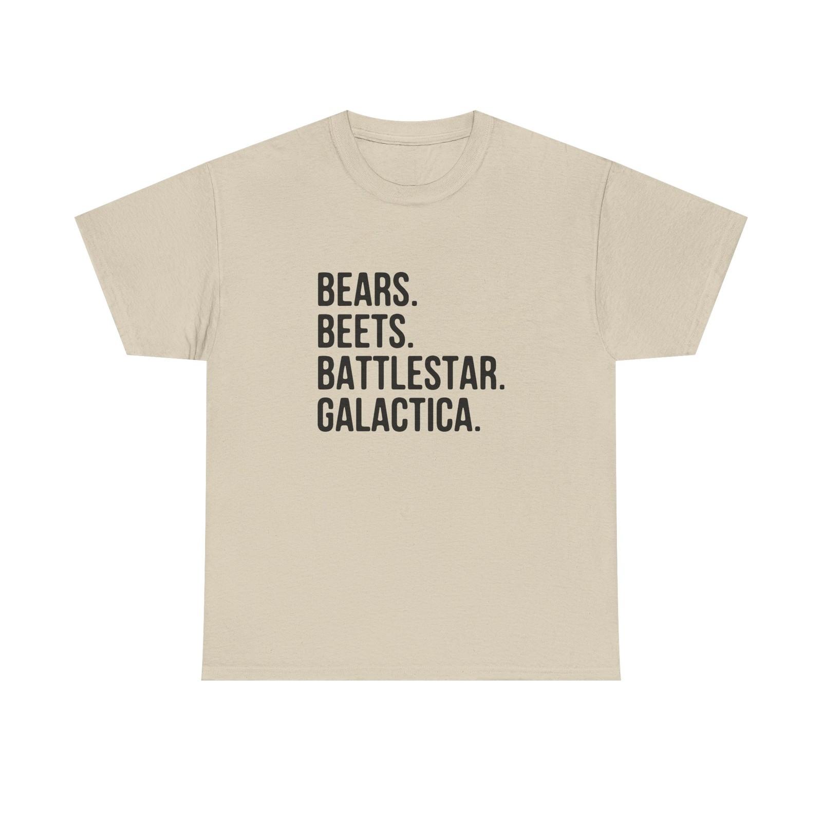 T-Shirt - Bears Beets Battlestar Galactica - Dwight - Office Funny Tee Shirt XL