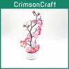 Plum Elegant Artificial Blossom Potted Plant Bonsai Wedding And Home Prop Decor