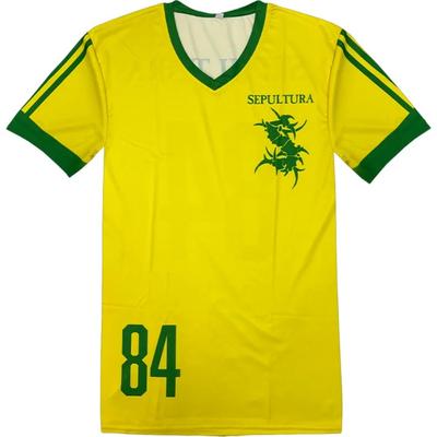 Maglia da Calcio Sepultura Manica Corta 84 Maglia da Calcio T-shirt Band Metal Uomo Donna Top Streetwear Casual Divertenti T-shirt Moda Abbigliamento T-shirt Anime