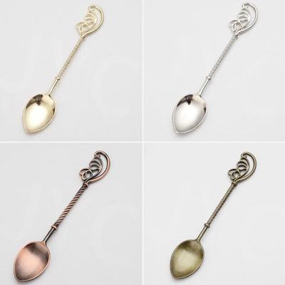 New Vintage Alloy Coffee Spoon Elegant High-quality Soup Spoon Mirror Polished Tableware Stirring Spoons