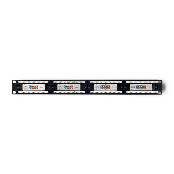 Qoltec Patch Panel Rack | 24 Porty | Kat.5E Utp | Czarny