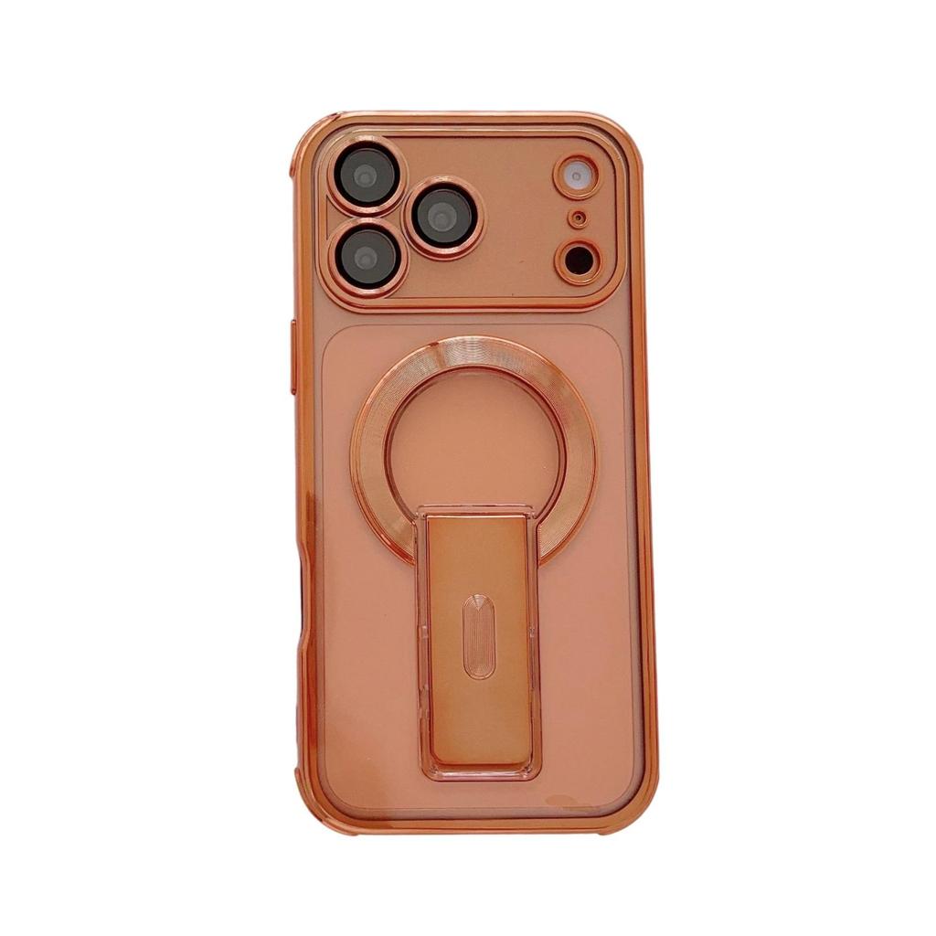 Compatible with iPhone 14-17: Invisible Magnetic Bracket Case, Drop-Proof Four-Corner Protection for iPhone 16 Pro Max.