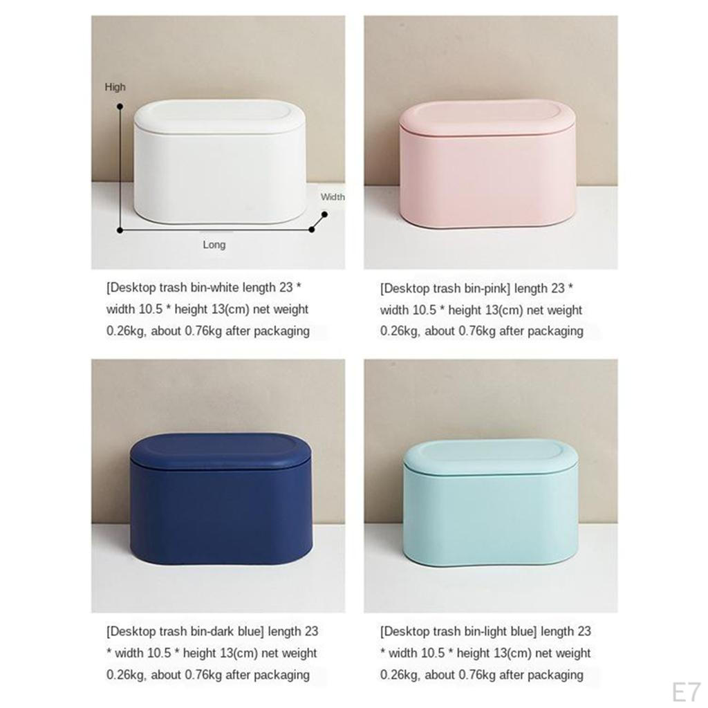 Compact Trash Receptacle with Secure Lid for Desk or Car
