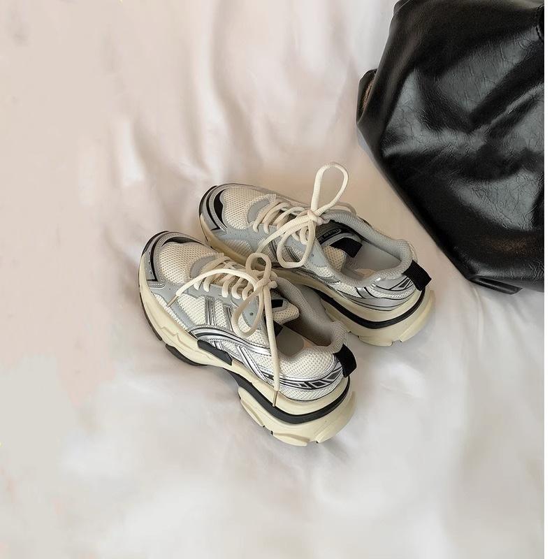 

[Garoa Ly] Seoul Blogger ~ Space Silver Mesh Surface Platform Leisure Jogging Sneaker Female Dad Shoes