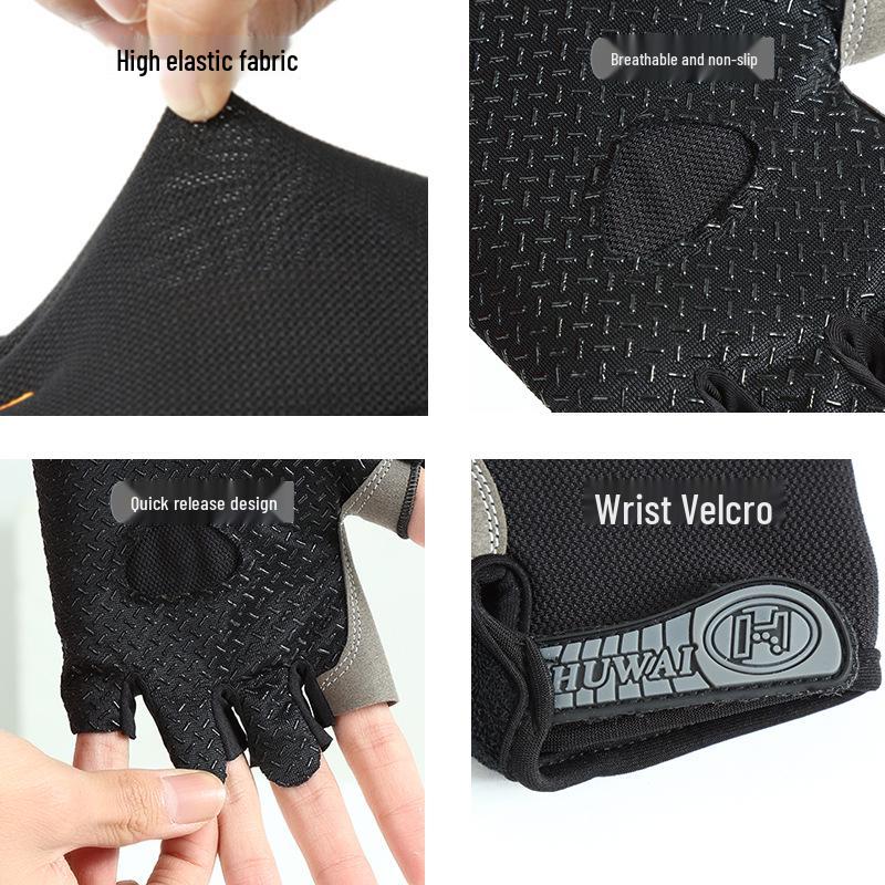 Unisex Half-Finger Fitness Gloves: Breathable, Sun-Proof, Non-Slip, Wear-Resistant, Ideal for Driving, Sports, Yoga, Skipping, Cycling.