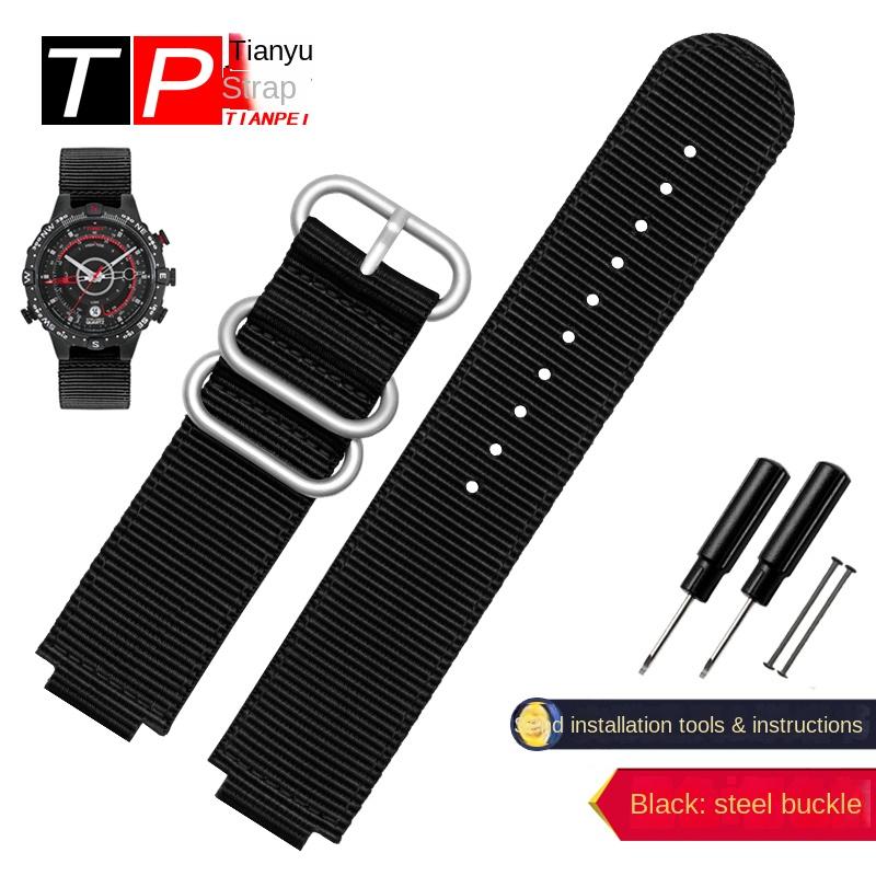 For TIMEX Tidal T2N721 T2N720 T2n739 TW2T76500 TW2T76300 TW2T76500 Canvas Watch Strap Black Army green Blue  Nylon Watchband 16m