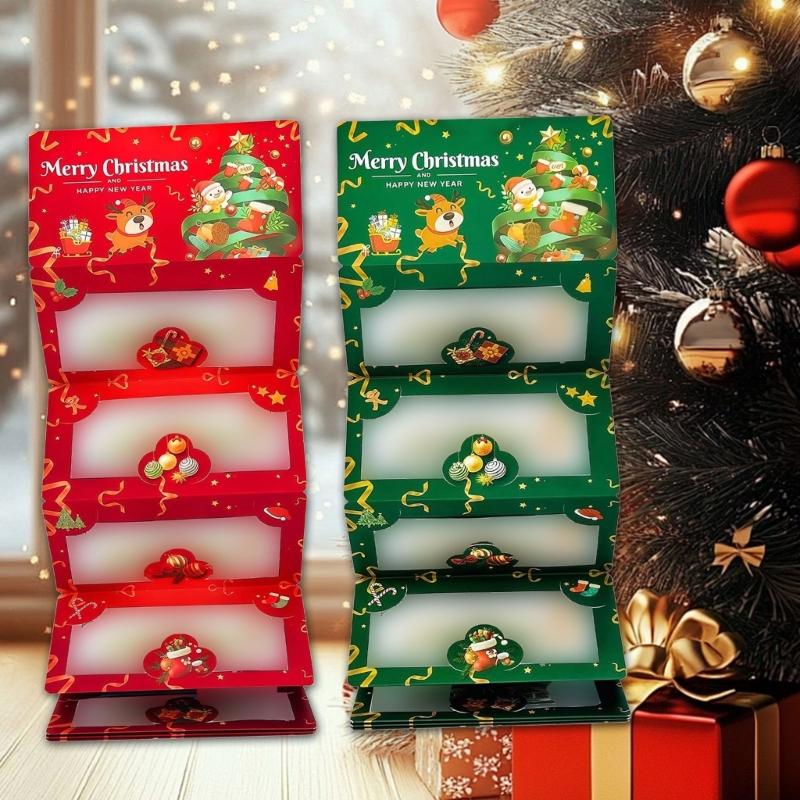 Feiertags-Umschlag mit 6 geheimen Kartentaschen Weihnachts-Geldhalter Unisex Mehrere Fächer Geldhalter