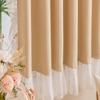 Blackout Curtain with Lace Trim – Gold Foil Velvet, Hook Top, Thermal Insulated, 1 Panel for Bedroom/Living Room