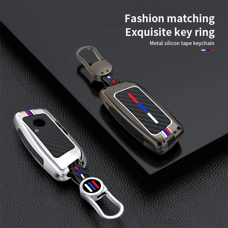 Car Zinc Alloy Key Case Cover Holder For BMW Energy Ix XM I7 X7 7 Series Smart Remote Key Protective Shell Accessories 2023