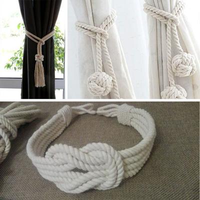 Beautiful Tieback Rustic Weaving Linen Rope Hanging Household DIY Curtain Tieback for Office