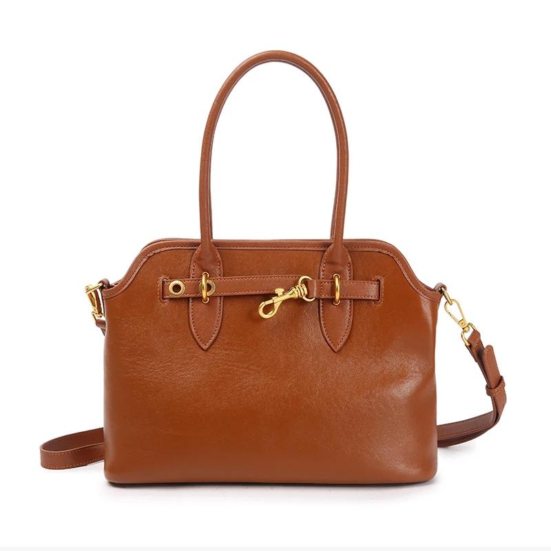 Dámská taška z pravé kůže dámská taška přes rameno retro styl luxusní designová crossbody taška nová