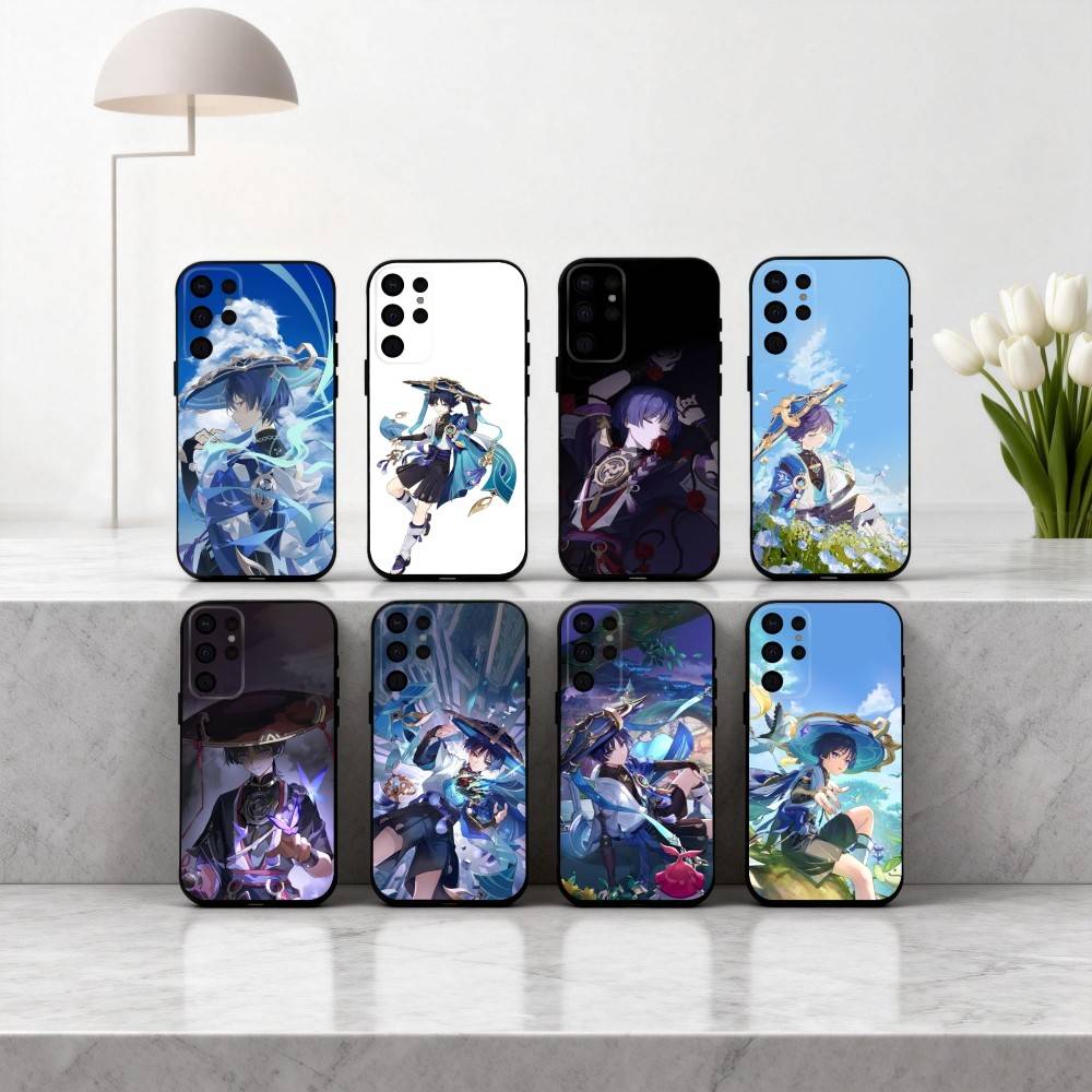 S-Scaramouches G-Genshin I-Impact-T Phone Case For Samsung S25,S24,S21,S22,S23,S30,Ultra,S20,Plus,Others Soft Black Cover