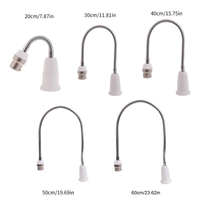 B22 to E27 Light Socket Extender Adapter Adjustable E27 to B22 Flexible Gooseneck LED Lamp Extension Socket Converter