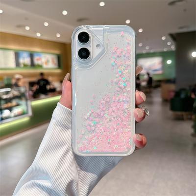 Carcasă Estetică Transparentă cu Lichid și Paiete Strălucitoare Pentru iPhone 16 15 14 13 12 11 Pro Max Mini Xs XR 7 8 Plus SE Bumper
