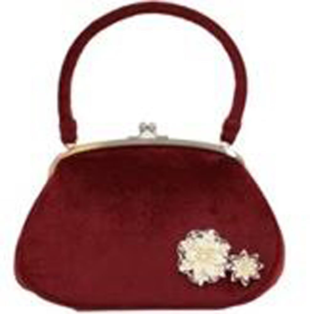 Ando Velvet Bag with Dark Red Women's SBC-11 Handle,