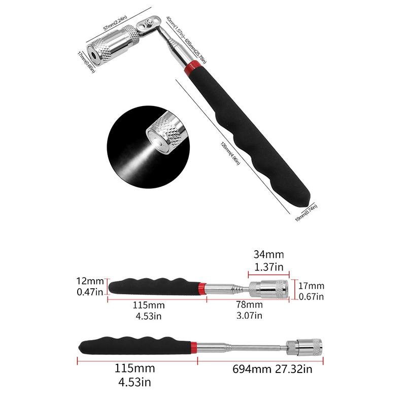 Telescopic Magnetic Pen Portable Metalworking Handy Tool Magnet Capacity For Picking Up Nut Bolt Adjustable Pickup Rod Stick