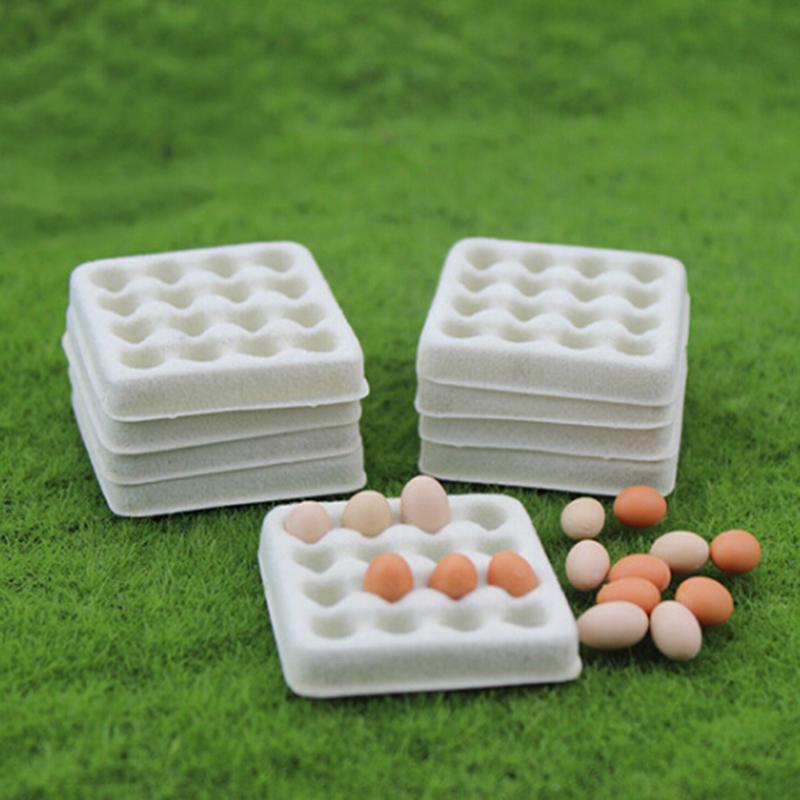 5 Pcs Dollhouse toy model miniature food playing mini empty egg tray