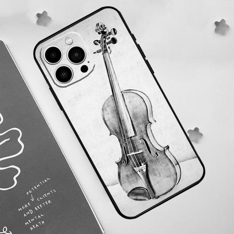 Music Violin Phone Case For iPhone 17 Pro Max 14 13 12 11 15 16 Pro Max Mini 16 Plus 16e 17 Air Funda