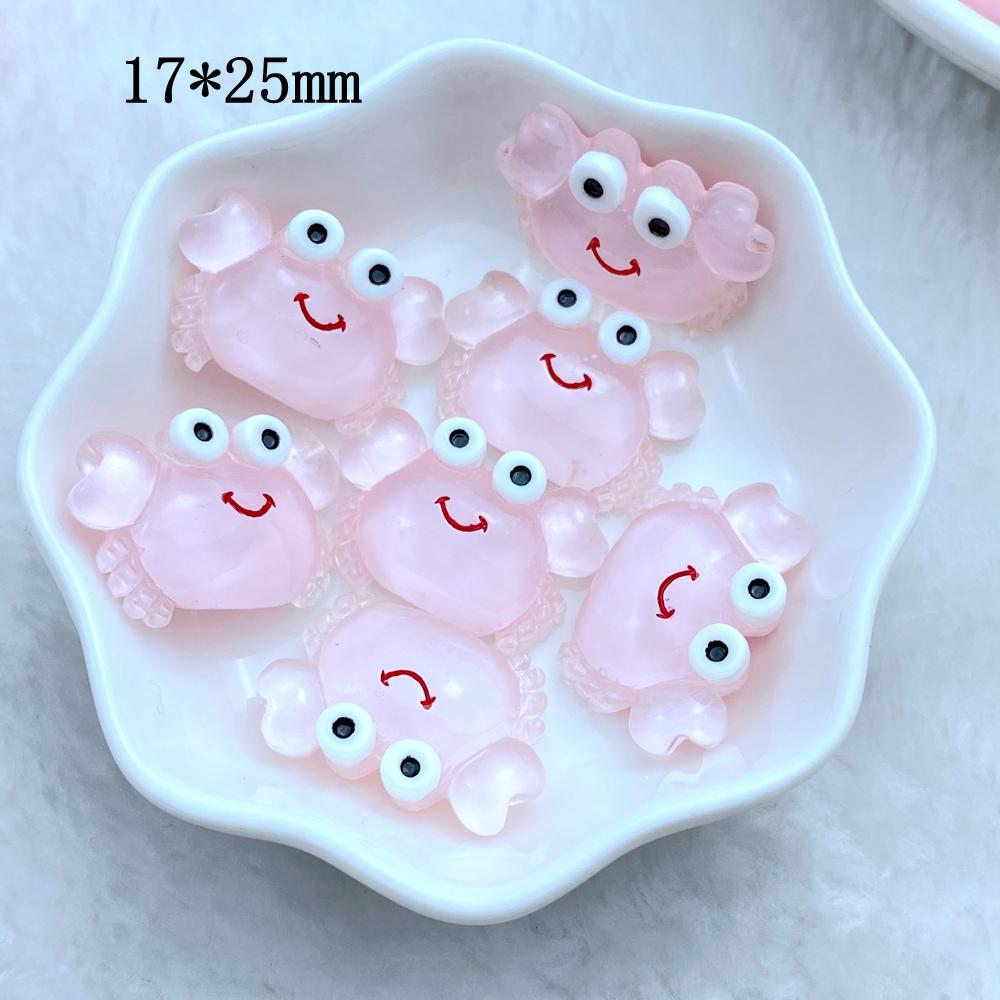 10 st Nya Söta Mini Tecknad Krabba Havsserie Plattbaksida Harts Cabochoner DIY Smycken Hantverk Dekoration Tillbehör