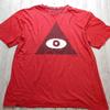 Vintage West Surf Men's Red All Seeing Eye Triangle T-Shirt XXL Streetwear