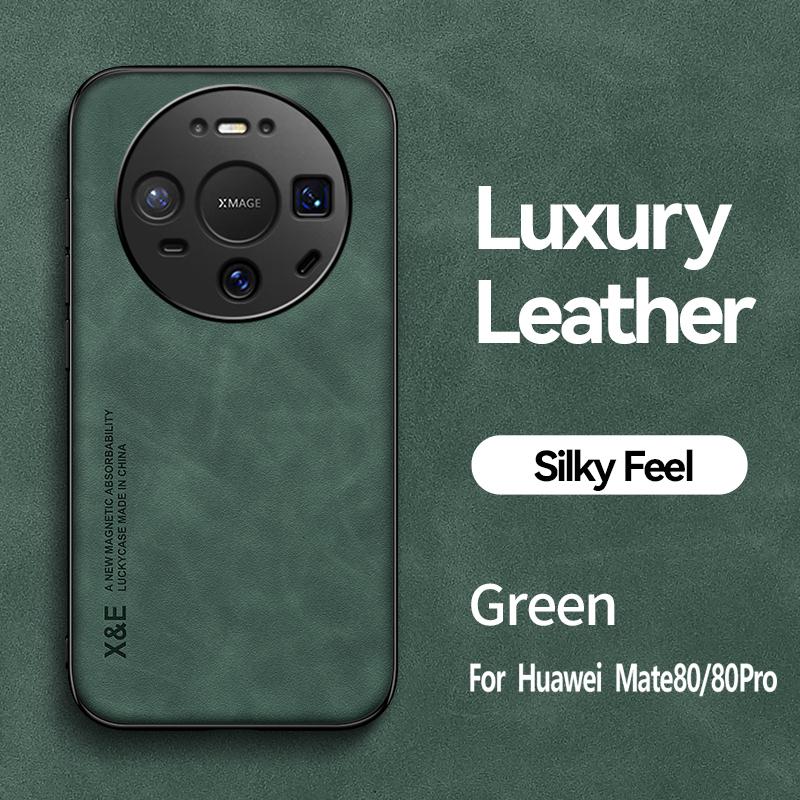 KEYSION Luxury Retro PU Leather Case for Huawei Mate 80 Pro Soft Silicone+PC Shockproof Phone Back Cover for Huawei Mate 80 Pro