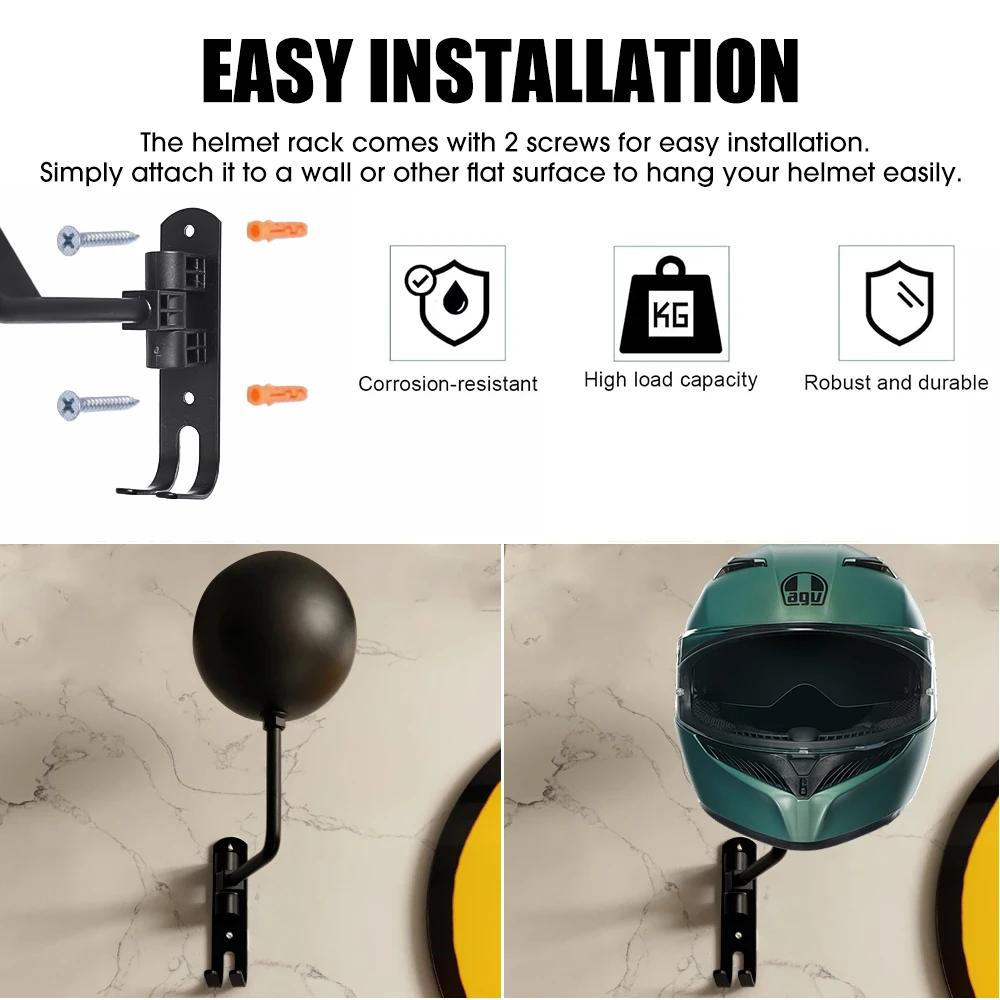 1/2pcs Motorcycle Helmet Rack Wall Mount with Hooks Metal Bicycle Helmet Display Hanger Stand for Coats Caps Rugby Helmet
