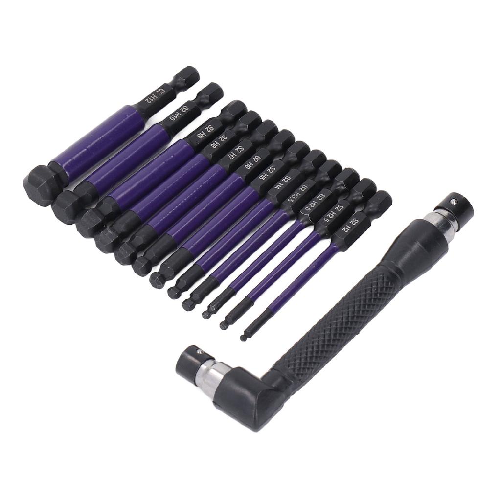 13PCS Set Hex Ball Bit Set 1/4  Alloy Steel Ball End Hex  Screwdriver Drill Bit